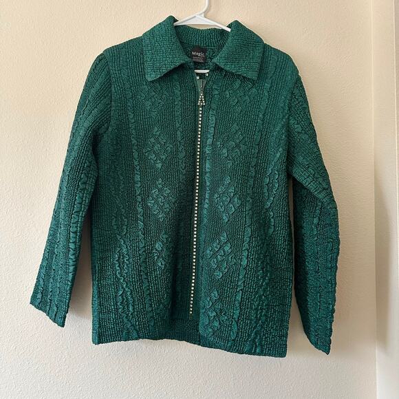 Vintage Womens Magic It Fits Textured Zip-Up Jacket Size S Maximalist Eclectic - Picture 1 of 9